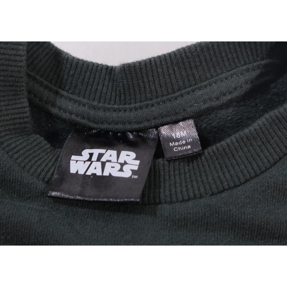 Star Wars Sweatshirt Unisex 18M Green Baby Yoda Grogu Graphic Pullover Fleece‎